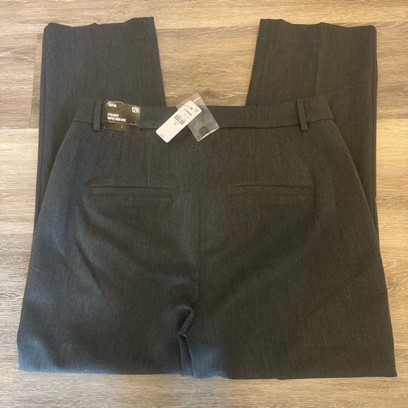 Express Editor 12R Straight Super High Rise Gray Dress Pants Trousers NWT - Picture 2 of 11